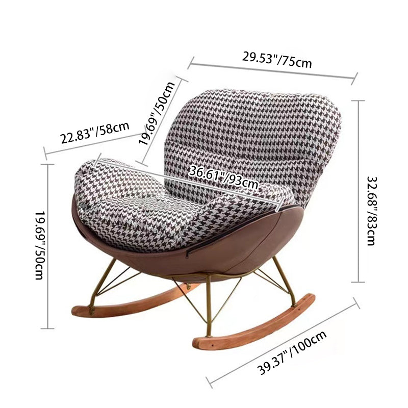 Scandinavian Arc Swing Velvet Accent Chair — Tech Fabric & Orange