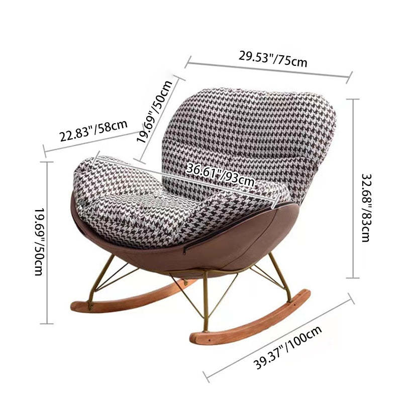 Scandinavian Arc Swing Velvet Accent Chair — Tech Fabric & Orange