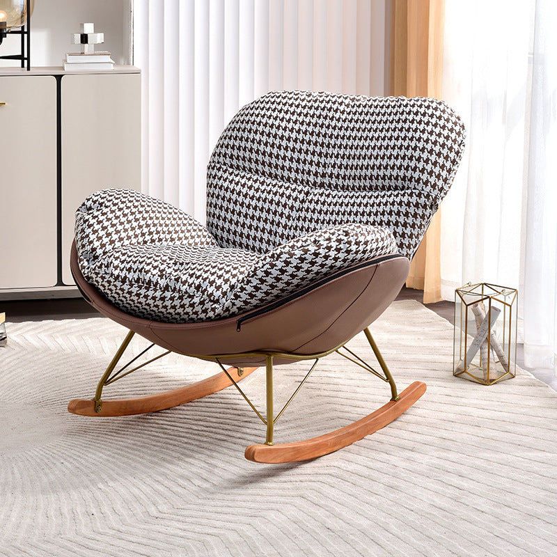 Scandinavian Arc Swing Velvet Accent Chair — Velvet & Yellow