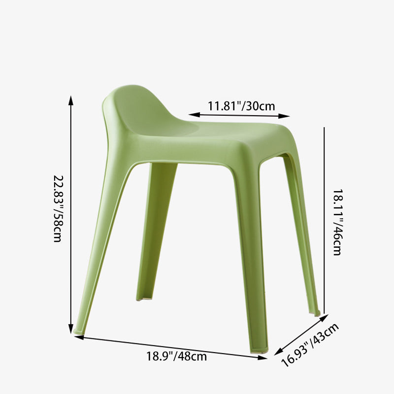 Minimalist Curved Plastic Chair — Gray
