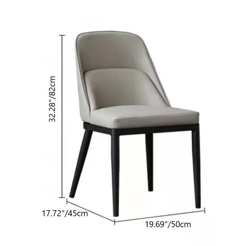 Scandinavian Trapezoidal Leather Metal Dining Chair