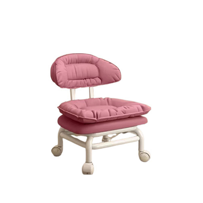 Minimalist Curved Swivel Napa Leather Metal Chair