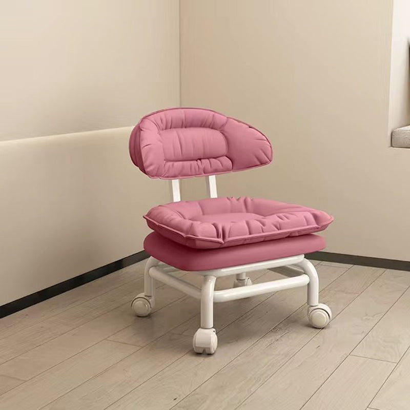 Minimalist Curved Swivel Napa Leather Metal Chair