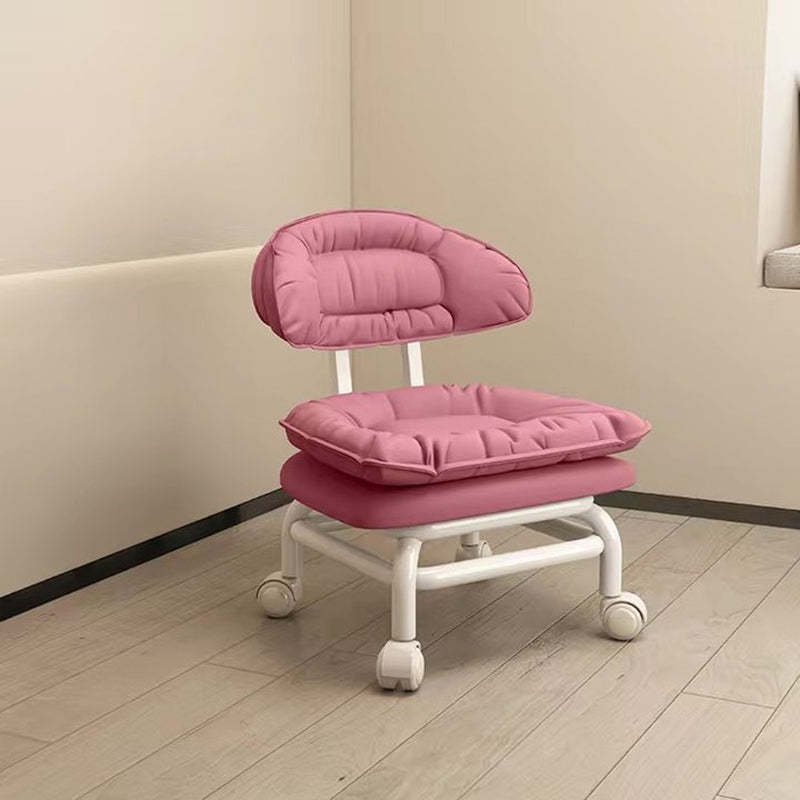 Minimalist Curved Swivel Napa Leather Metal Chair
