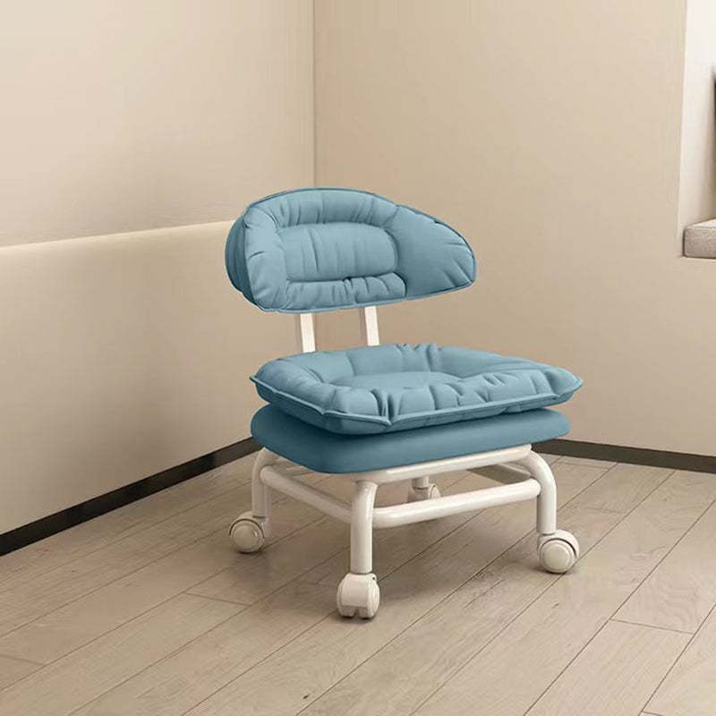 Minimalist Curved Swivel Napa Leather Metal Chair