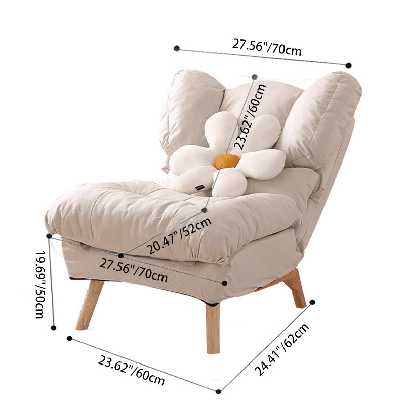 Minimalist Foldable Tech Fabric Accent Chair — Without Footrest / Orange + Tech Fabric