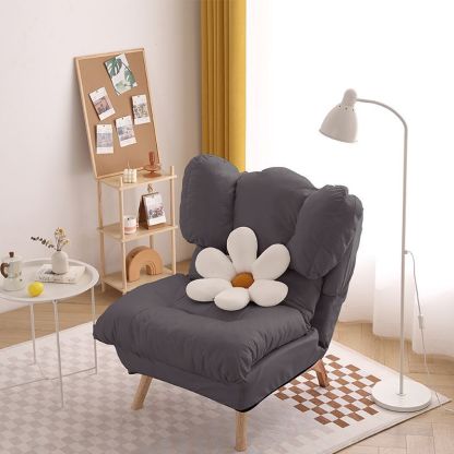 Minimalist Foldable Tech Fabric Accent Chair — Without Footrest / Ink Blue + Tech Fabric