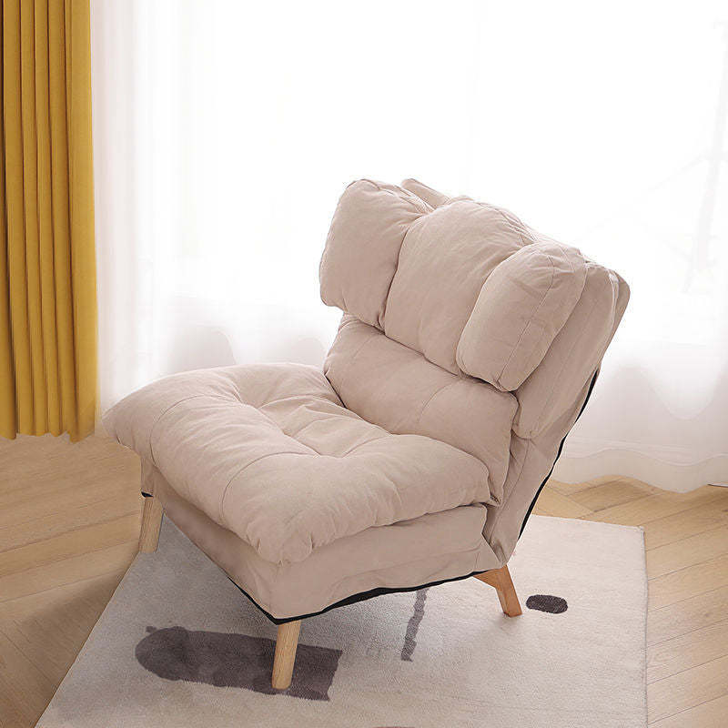 Minimalist Foldable Tech Fabric Accent Chair — With Footrest / Gray + Tech Fabric