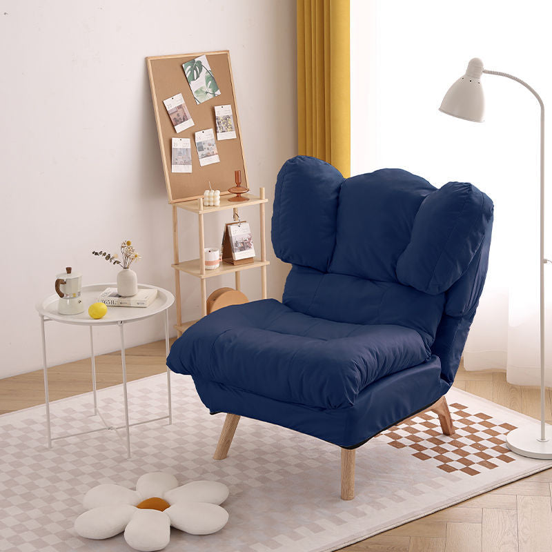 Minimalist Foldable Tech Fabric Accent Chair — With Footrest / Orange + Tech Fabric