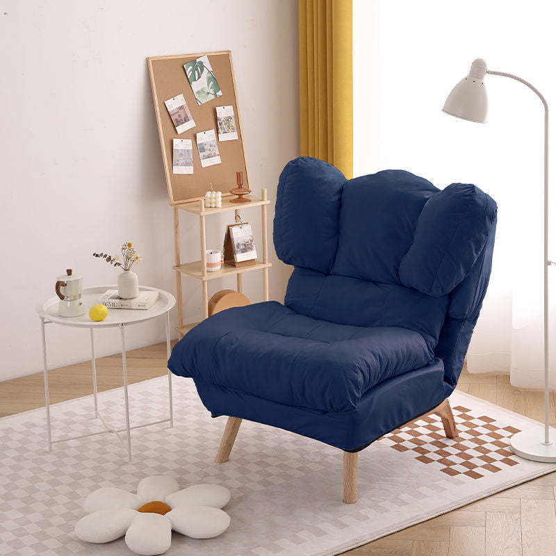 Minimalist Foldable Tech Fabric Accent Chair — With Footrest / Orange + Tech Fabric