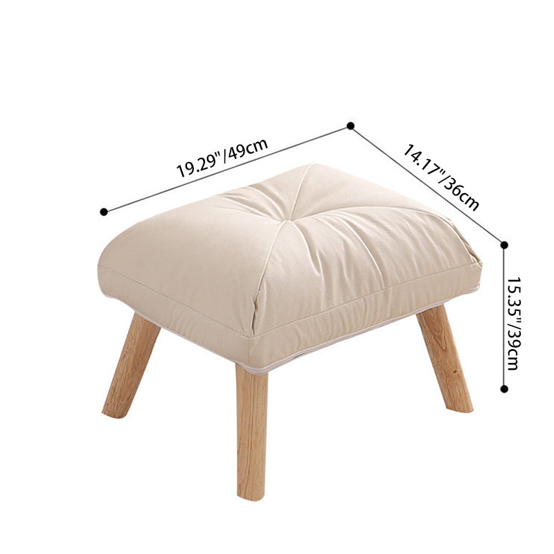 Minimalist Foldable Tech Fabric Accent Chair — Without Footrest / Khaki + Cotton Linen