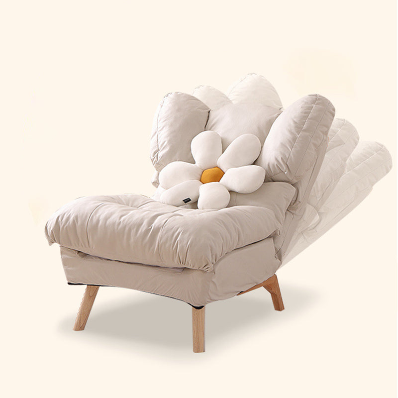 Minimalist Foldable Tech Fabric Accent Chair — Without Footrest / Light Gray + Cotton Linen