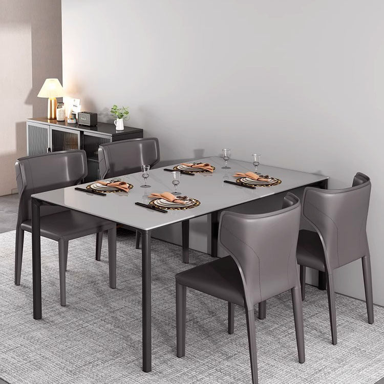 Scandinavian Bullhead Leather Metal Dining Chair