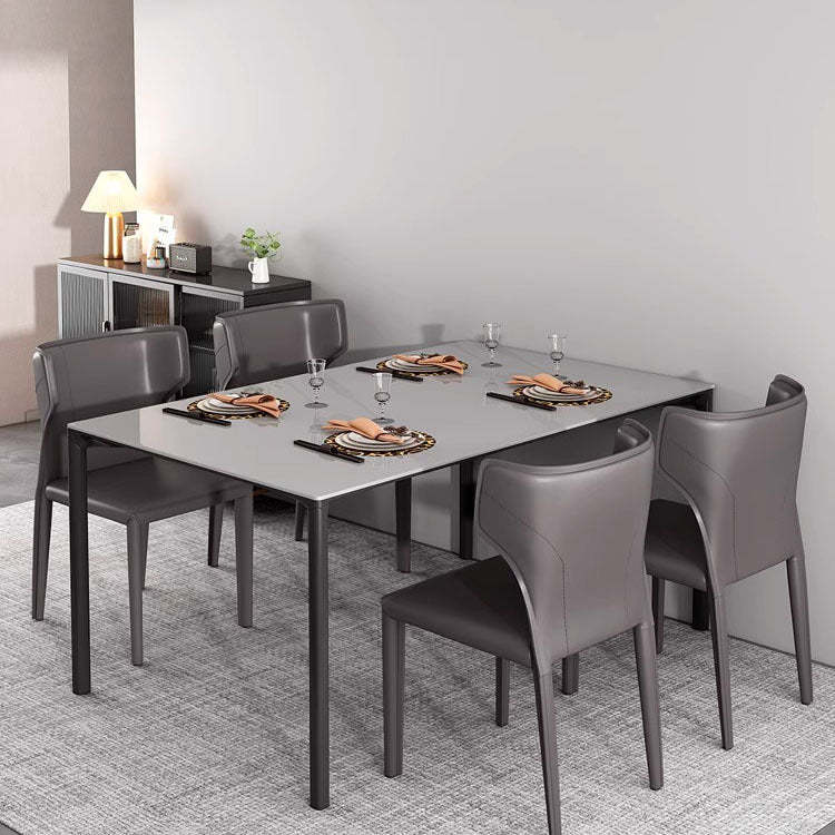Scandinavian Bullhead Leather Metal Dining Chair — Dark Orange