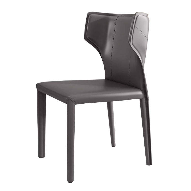 Scandinavian Bullhead Leather Metal Dining Chair