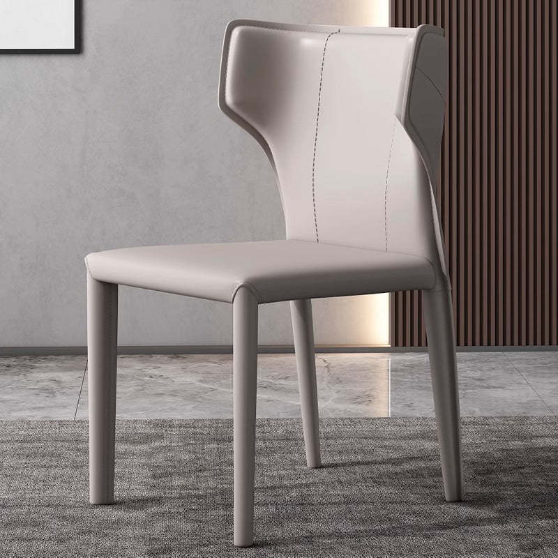 Scandinavian Bullhead Leather Metal Dining Chair