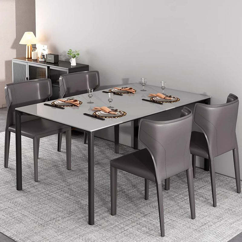 Scandinavian Bullhead Leather Metal Dining Chair — Dark Green