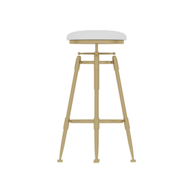 Scandinavian Liftable Leather Iron Solid Wood Bar Stool