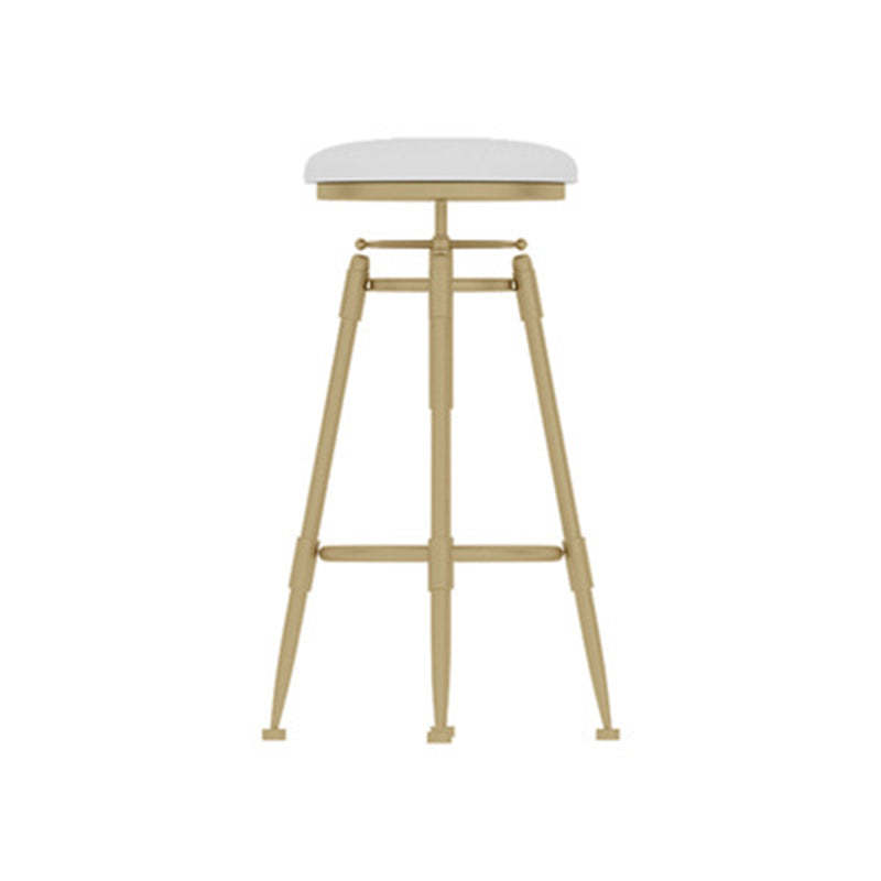 Scandinavian Liftable Leather Iron Solid Wood Bar Stool