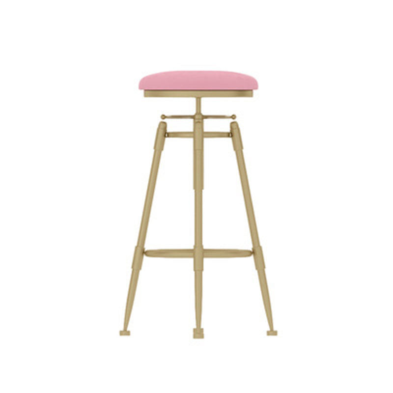 Scandinavian Liftable Leather Iron Solid Wood Bar Stool