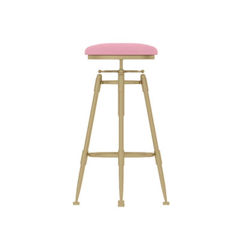 Scandinavian Liftable Leather Iron Solid Wood Bar Stool