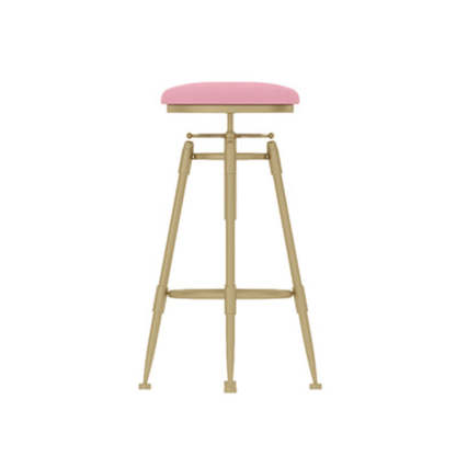 Scandinavian Liftable Leather Iron Solid Wood Bar Stool