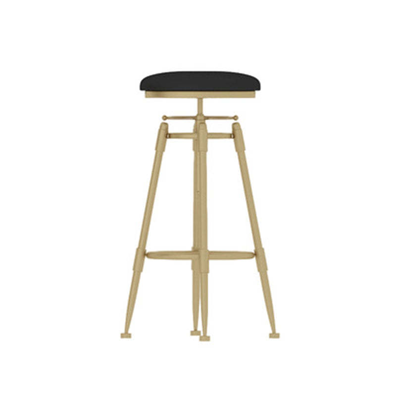 Scandinavian Liftable Leather Iron Solid Wood Bar Stool