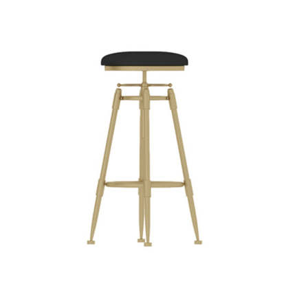 Scandinavian Liftable Leather Iron Solid Wood Bar Stool