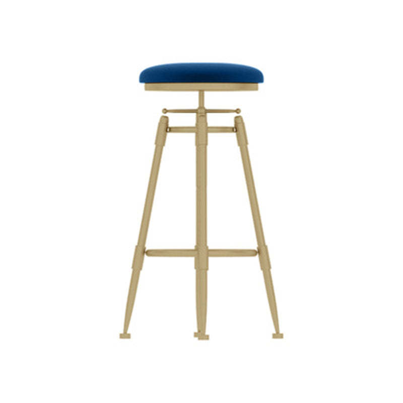 Scandinavian Liftable Leather Iron Solid Wood Bar Stool