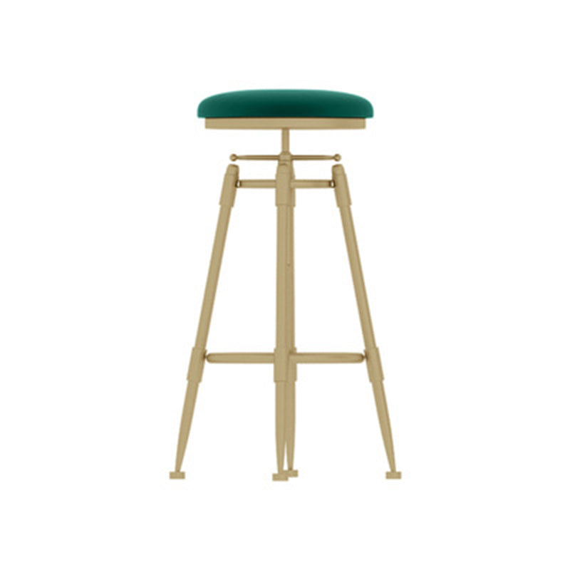 Scandinavian Liftable Leather Iron Solid Wood Bar Stool