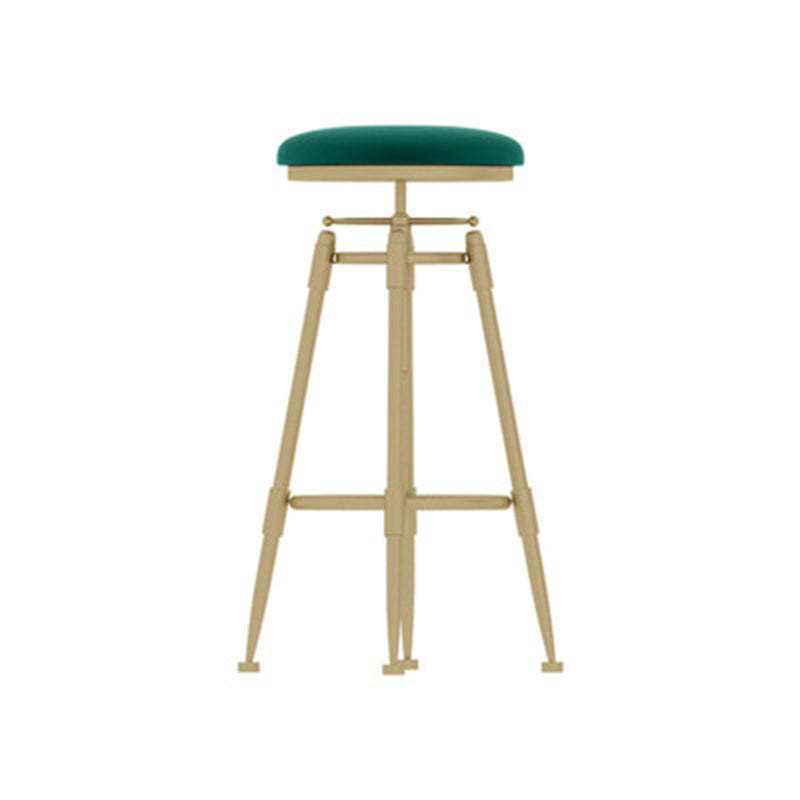 Scandinavian Liftable Leather Iron Solid Wood Bar Stool