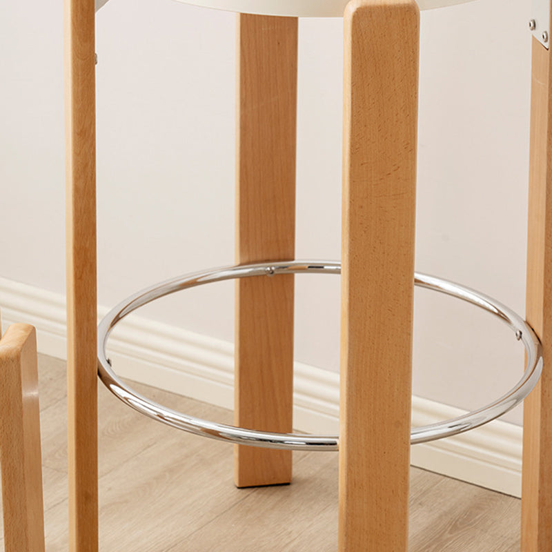 Chinese Curved Wood Dining Chair — White / Clear