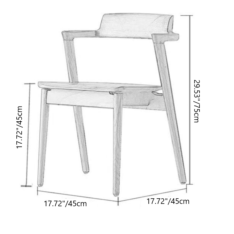 Scandinavian Curved Rounded Wood Dining Chair