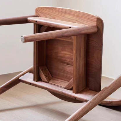 Scandinavian Curved Rounded Wood Dining Chair
