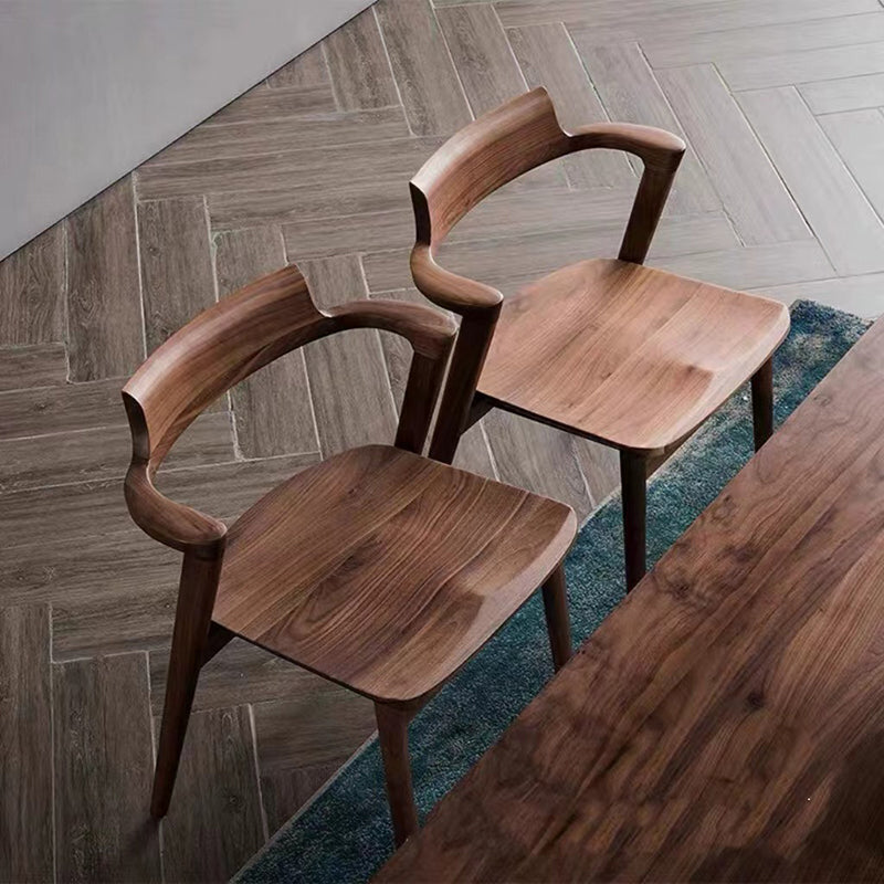 Scandinavian Curved Rounded Wood Dining Chair
