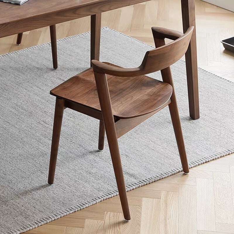 Scandinavian Curved Rounded Wood Dining Chair