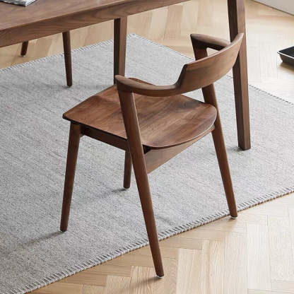 Scandinavian Curved Rounded Wood Dining Chair