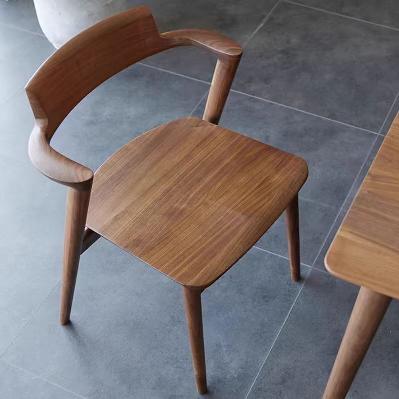 Scandinavian Curved Rounded Wood Dining Chair