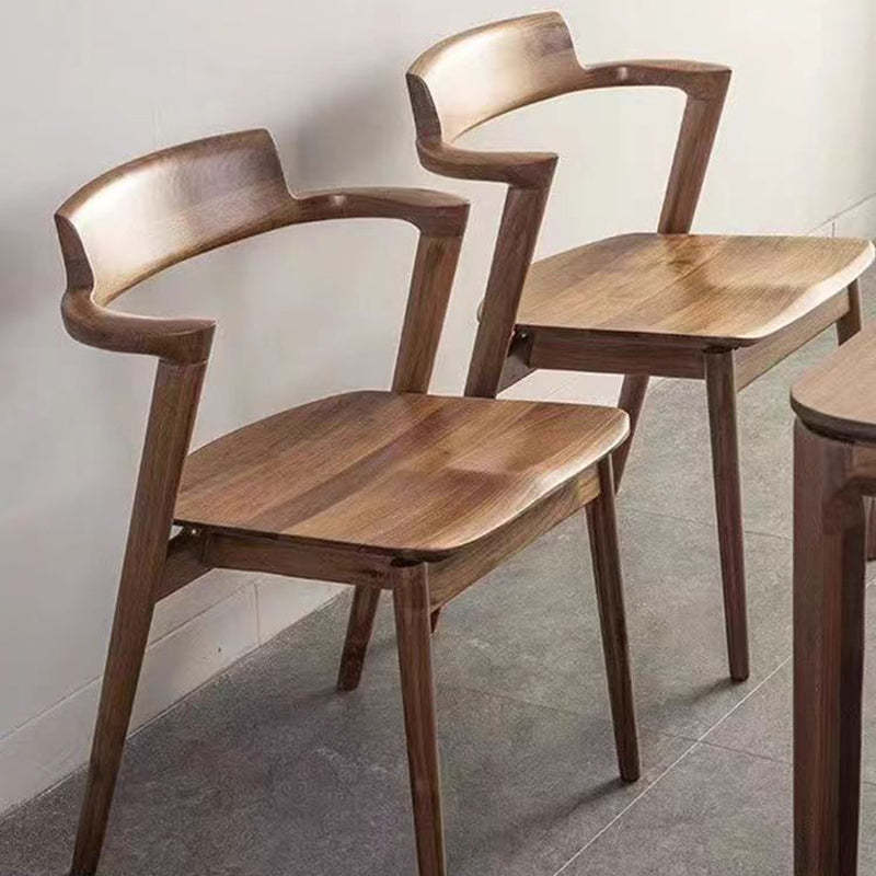 Scandinavian Curved Rounded Wood Dining Chair — Original Wood Color