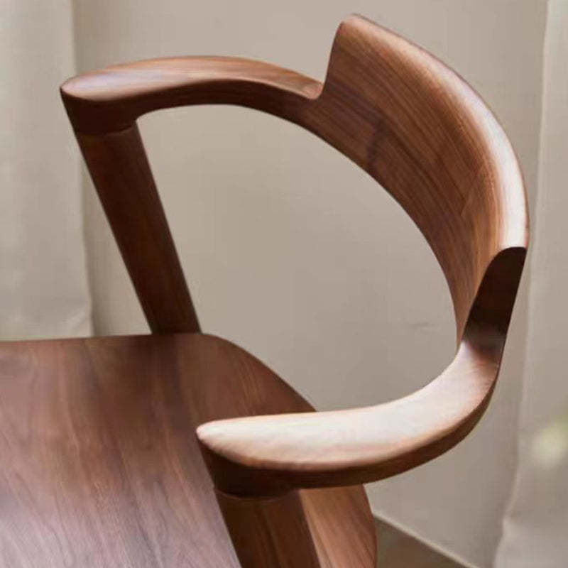 Scandinavian Curved Rounded Wood Dining Chair