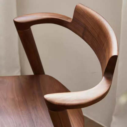 Scandinavian Curved Rounded Wood Dining Chair