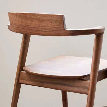 Scandinavian Curved Rounded Wood Dining Chair