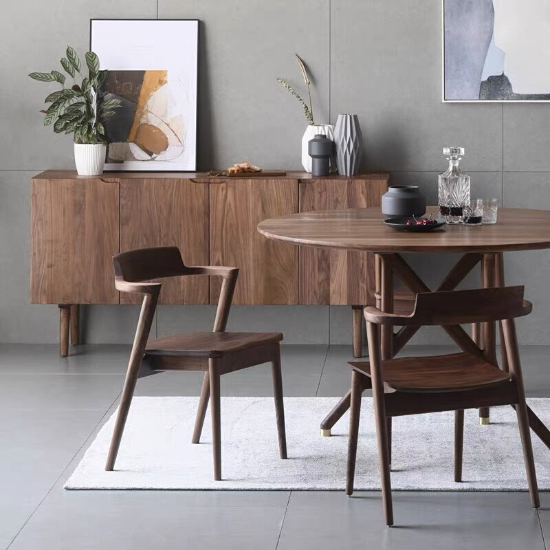 Scandinavian Curved Rounded Wood Dining Chair