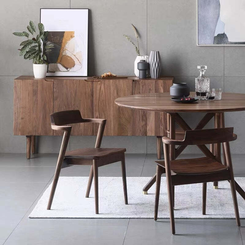 Scandinavian Curved Rounded Wood Dining Chair