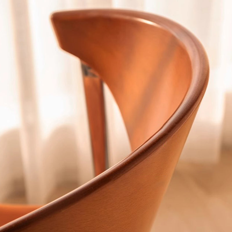 Vintage Cowl Bend Fabric Metal Dining Chair — Black / Yellow