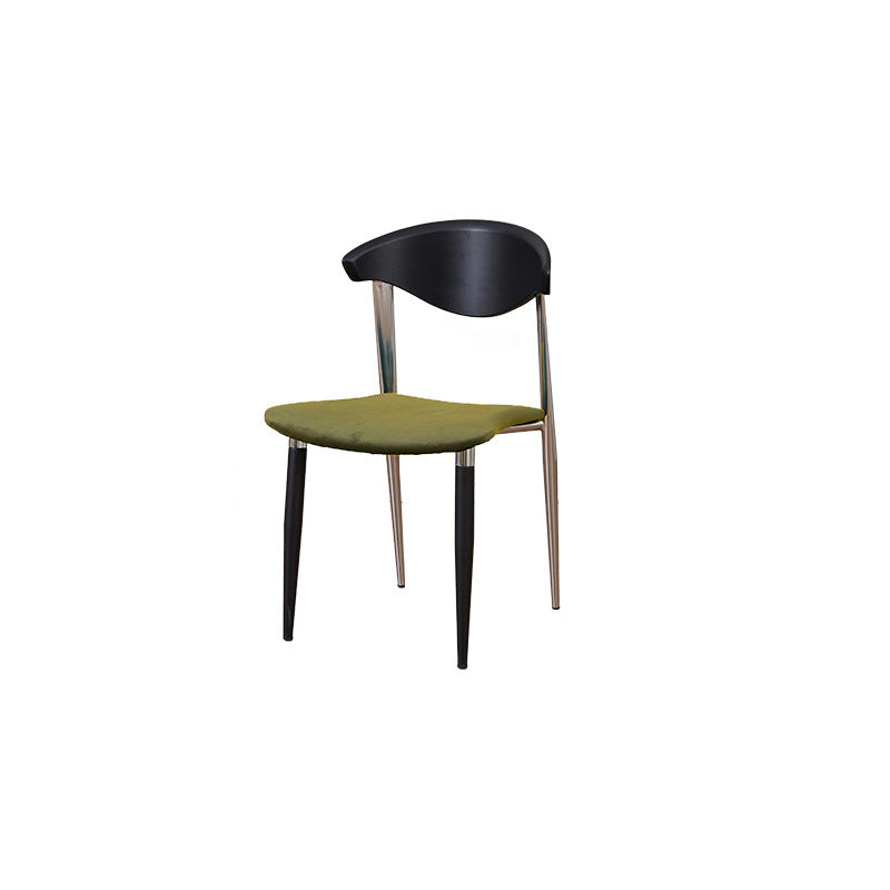 Vintage Cowl Bend Fabric Metal Dining Chair