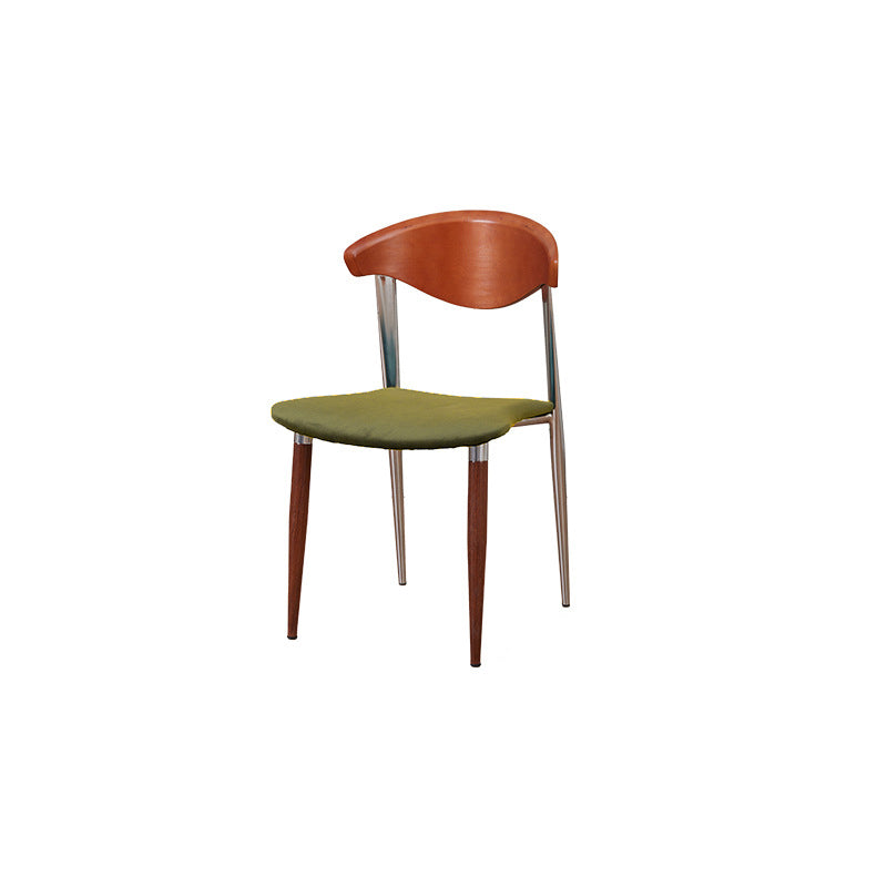 Vintage Cowl Bend Fabric Metal Dining Chair
