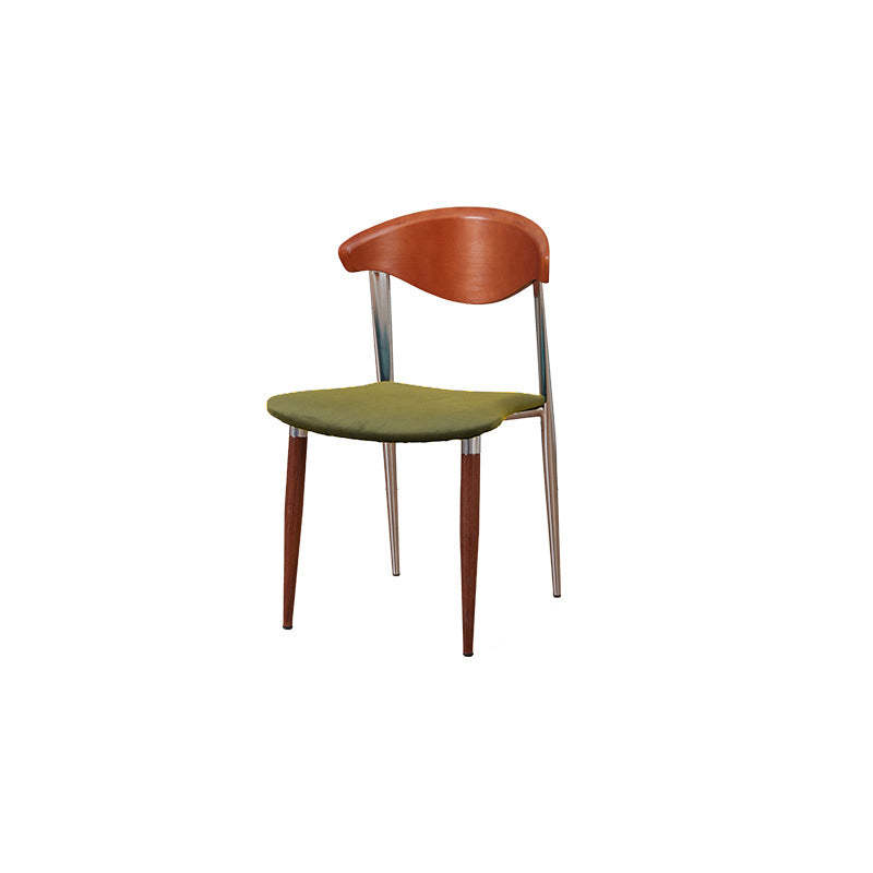 Vintage Cowl Bend Fabric Metal Dining Chair