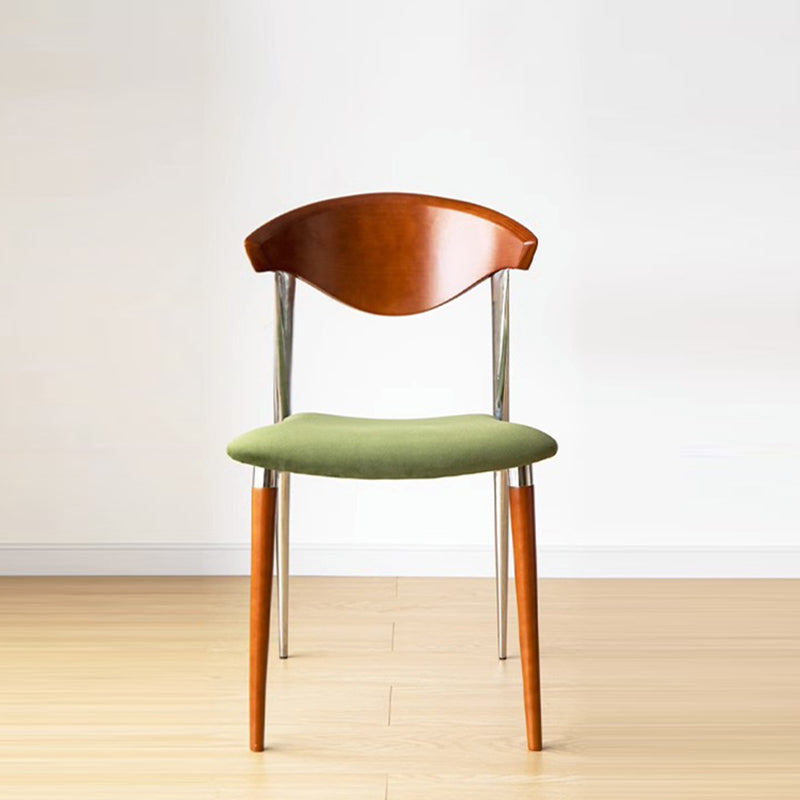 Vintage Cowl Bend Fabric Metal Dining Chair