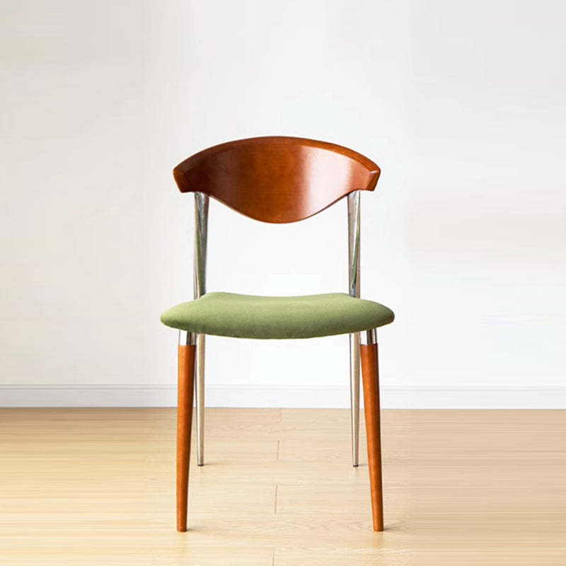 Vintage Cowl Bend Fabric Metal Dining Chair